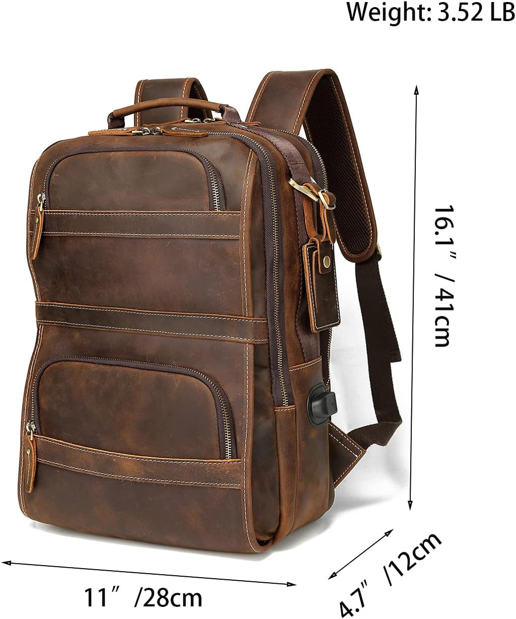 Vintage Genuine Leather Laptop Backpack X882
