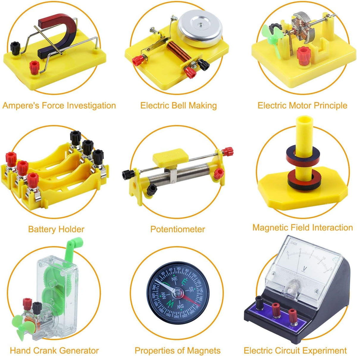 Electricity and Magnetism Experiment Kit for Kids Basic Circuit Learning Set Physics Science Lab Educational Toys Age 8+ Pack of 2 H182933