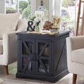 Black Nightstand with Charging Station A245461