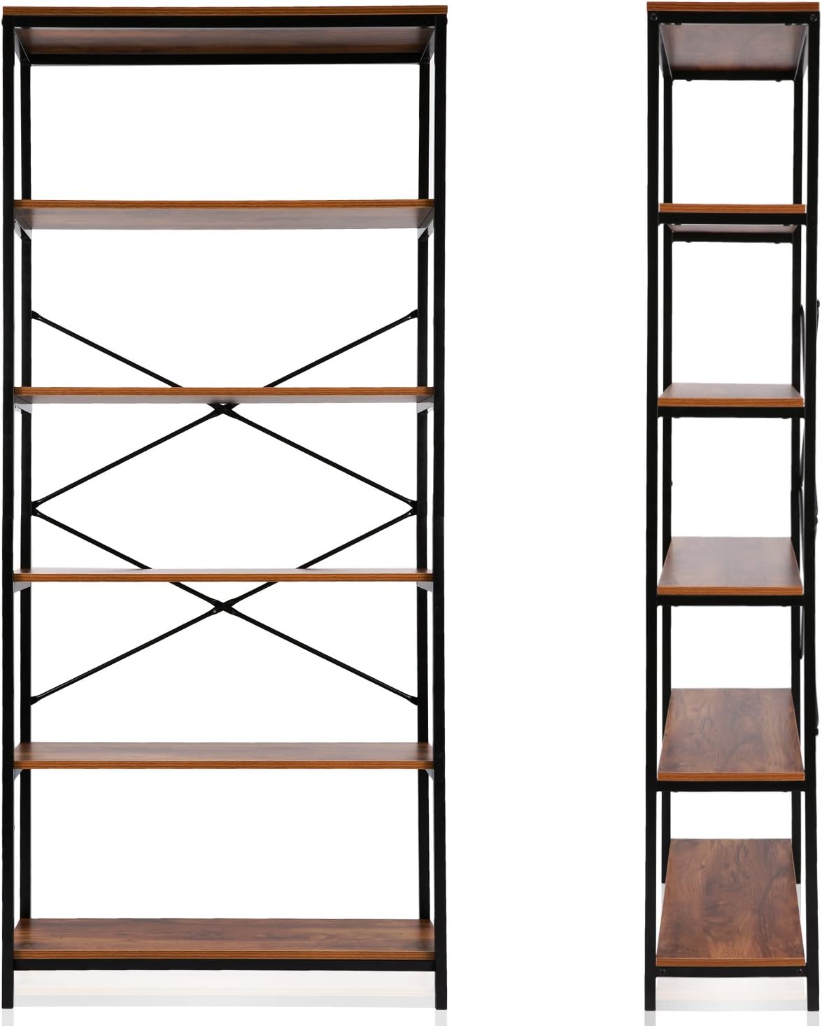 5-Tier Rustic Wood Bookcase P500599