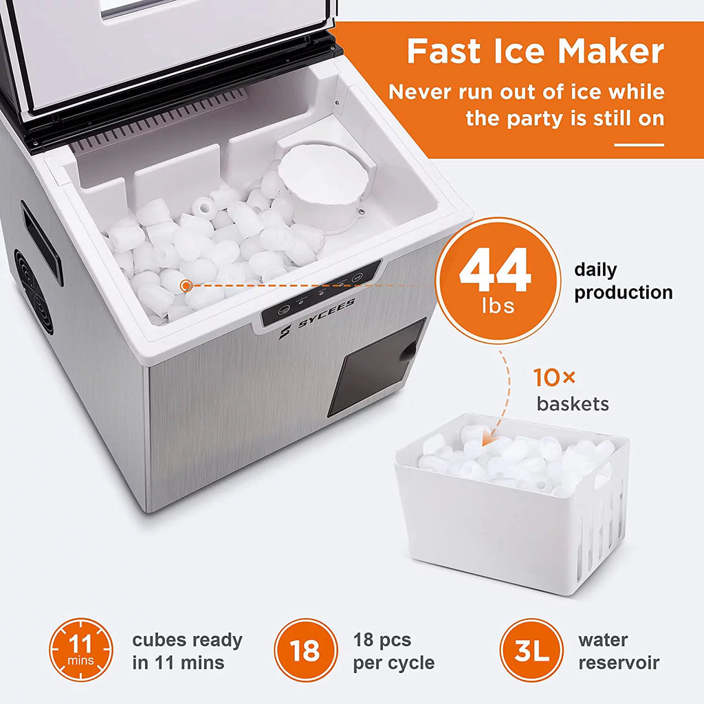 2-in-1 Countertop Ice Maker and Shaver Machine with Ice Scoop and Basket W343100