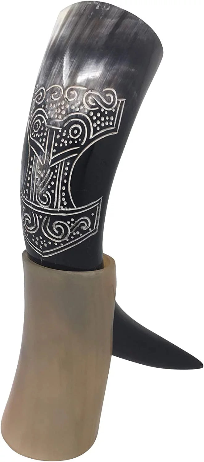 Large Viking Drinking Horn with Stand G991940