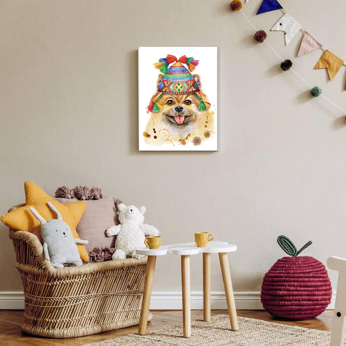 Cute Dog Canvas Wall Artwork 12*16inch N55371