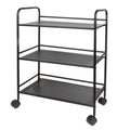 3 Tier Metal Cart with Wheels, Black E979523