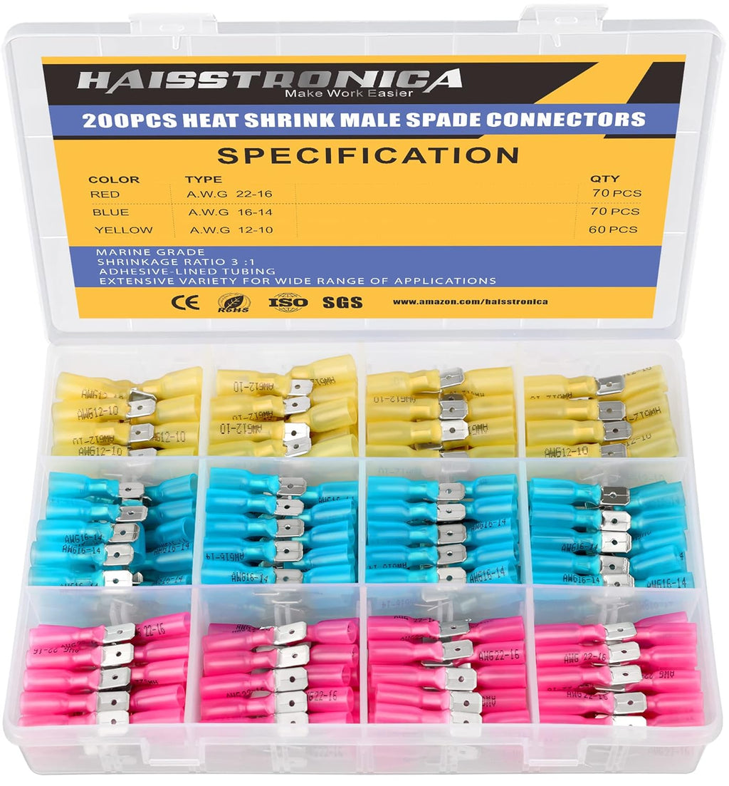 260PCS Heat Shrink Spade Connectors U4848