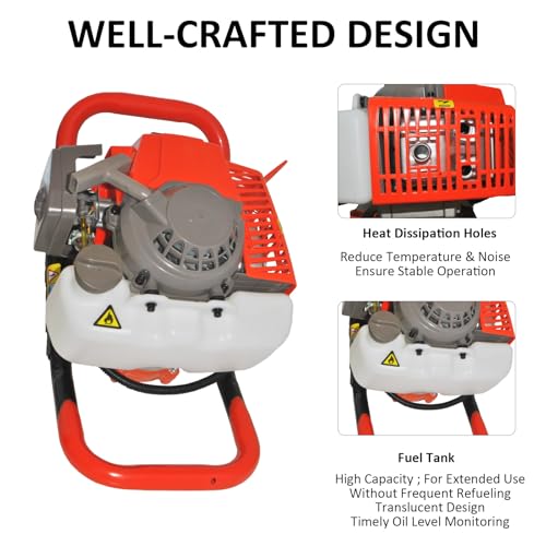 85cc 4HP Gas Powered Post Hole Digger with 3 Drill Bits N507637