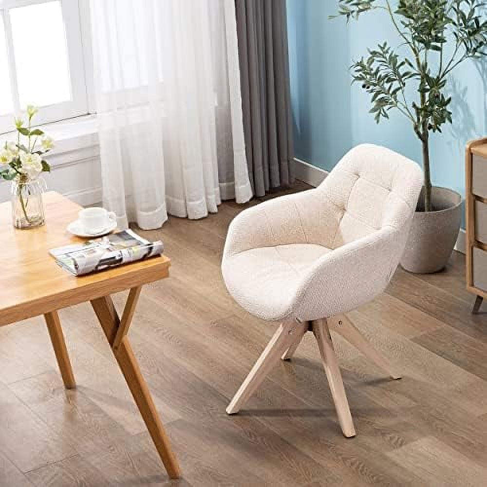 Light Grey Fabric Swivel Armchair with Black Oak Wood Legs K171843