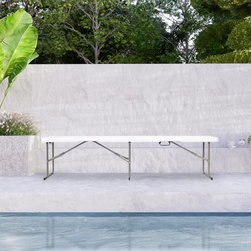 White 6ft Folding Plastic Bench B2756