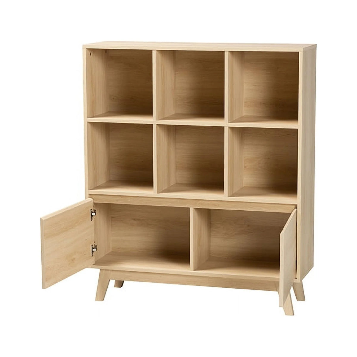 Oak Brown Finished Wood Bookshelf M571