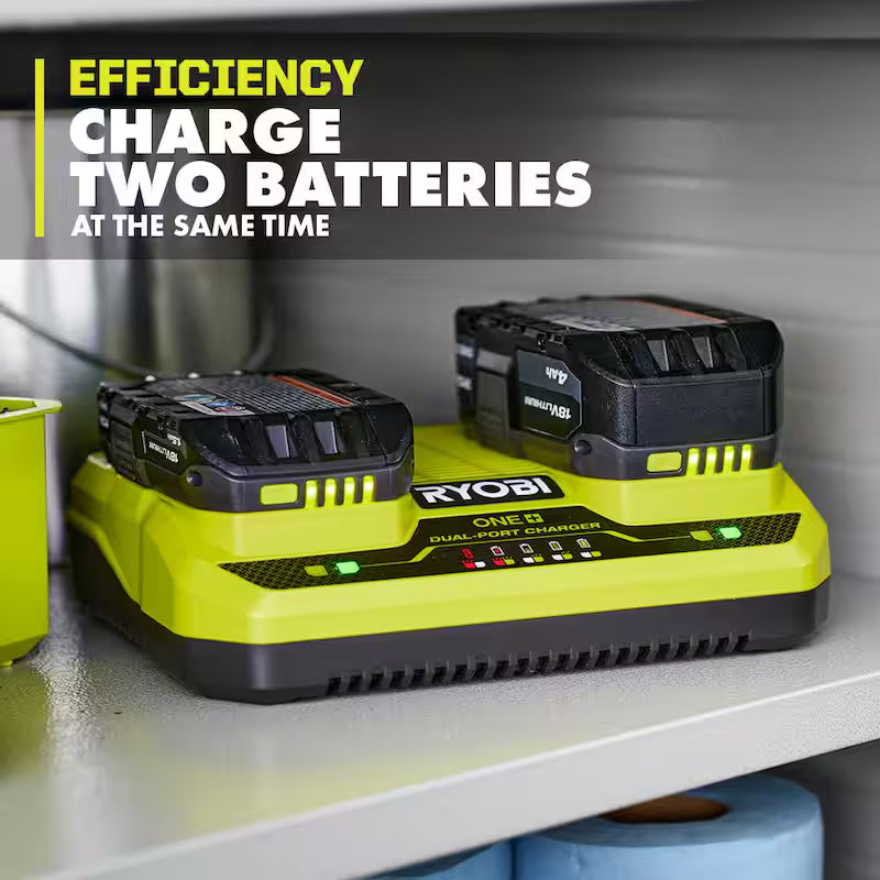 18V 4.0 Ah and 2.0 Ah Batteries and Dual-Port Charger Starter Kit J4745