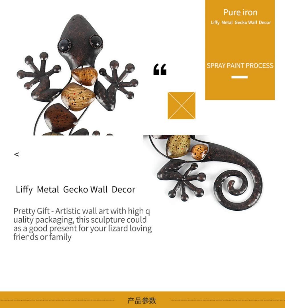 Metal Gecko Wall Statues (2 Pack) D41335