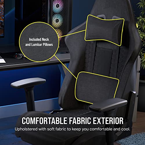 Gray and Black Fabric Gaming Chair with Lumbar Pillow and Neck Pillow G614533