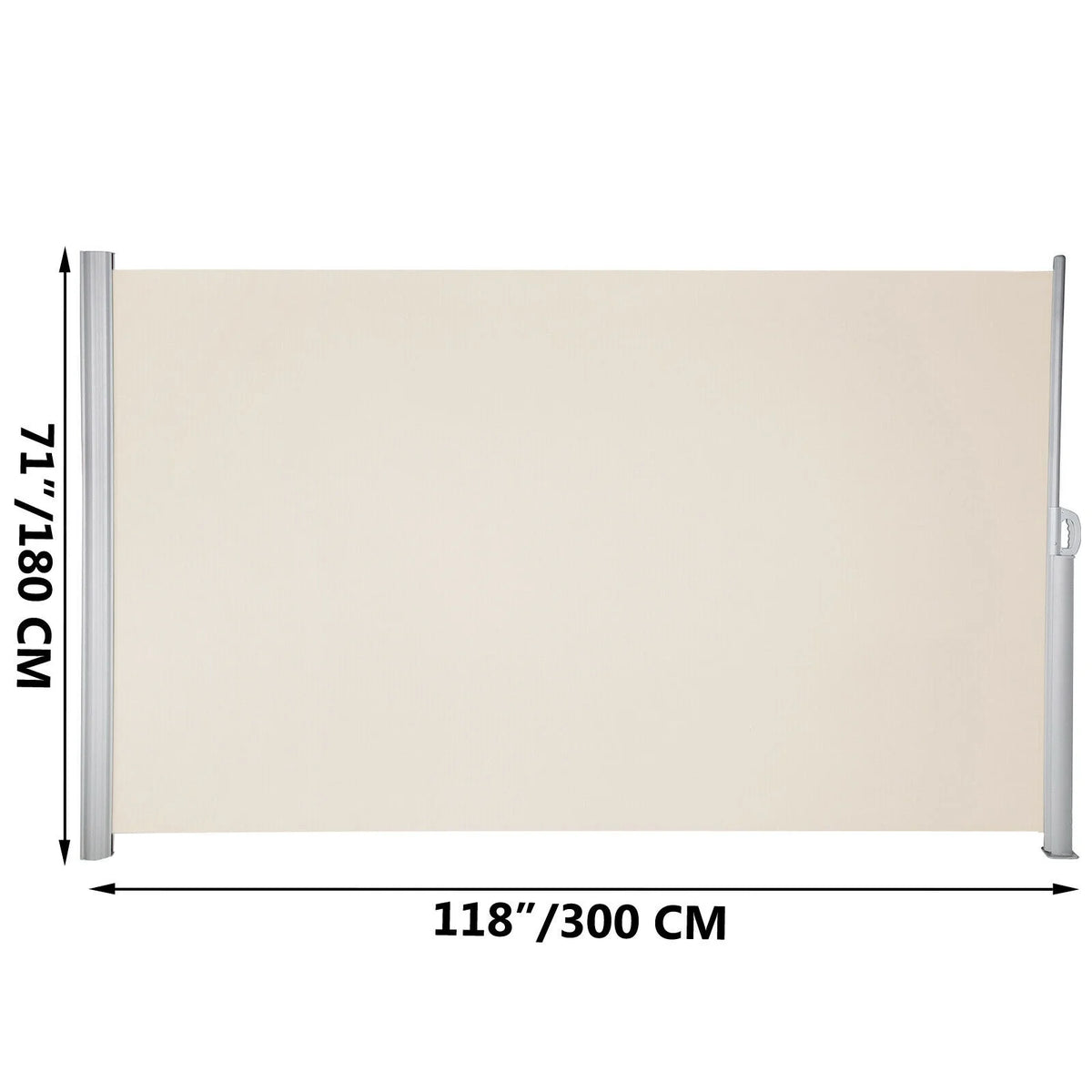 Retractable Patio Side Awning Waterproof Creamy-White P9771
