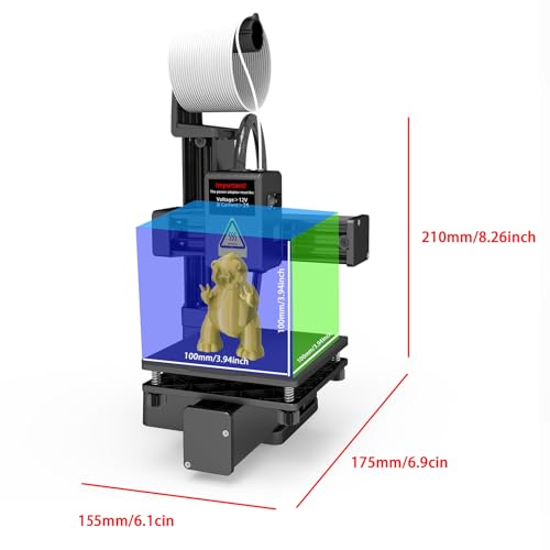 Mini 3D Printer, FDM, Auto Leveling, 230℃ High Temp All Metal Hotend, 4 x 4 x 4in W540