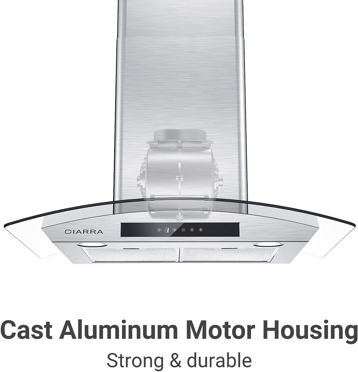 Wall Mount Range Hood 30 inch Stainless Steel Tempered Glass 3 Speed Fan Ductless Convertible X654655