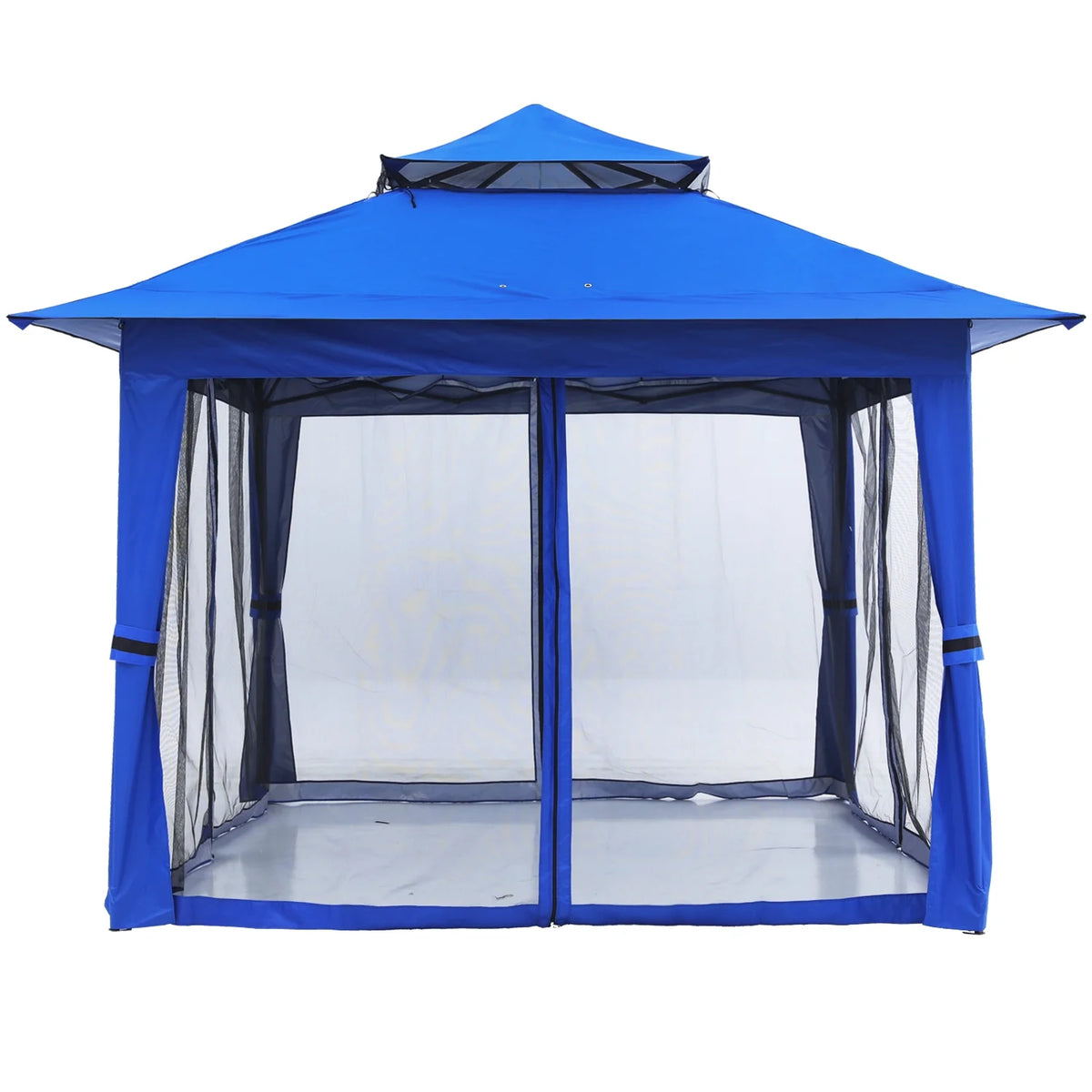 13'x13' Brown Pop up Gazebo Canopy Shelter with Mosquito Netting K429095