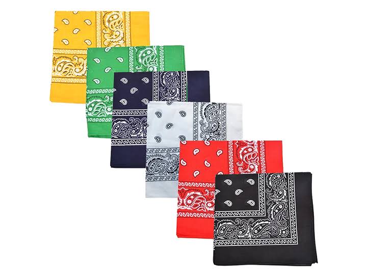 96 Pack 100% Polyester Paisley Bandanas (Hot Pink) R4398