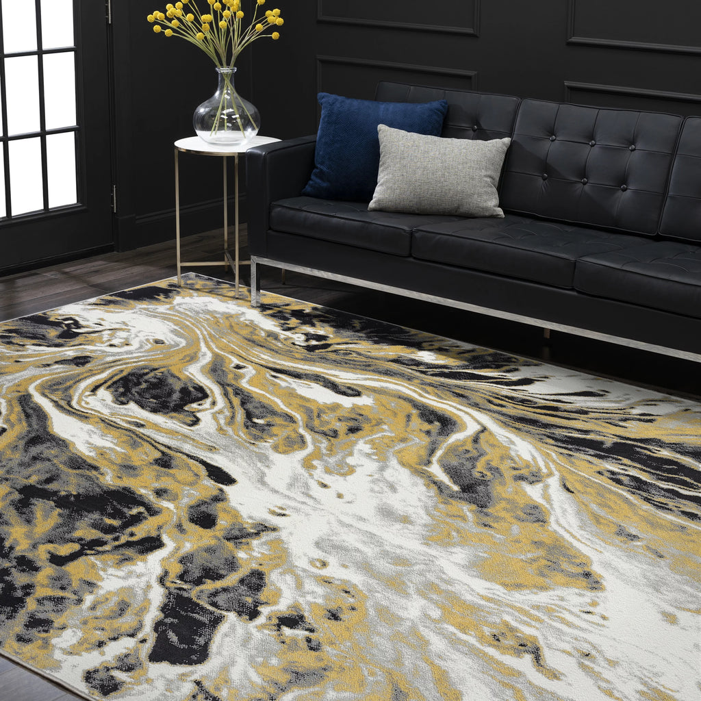 8x10 Yellow Modern Area Rug B92262
