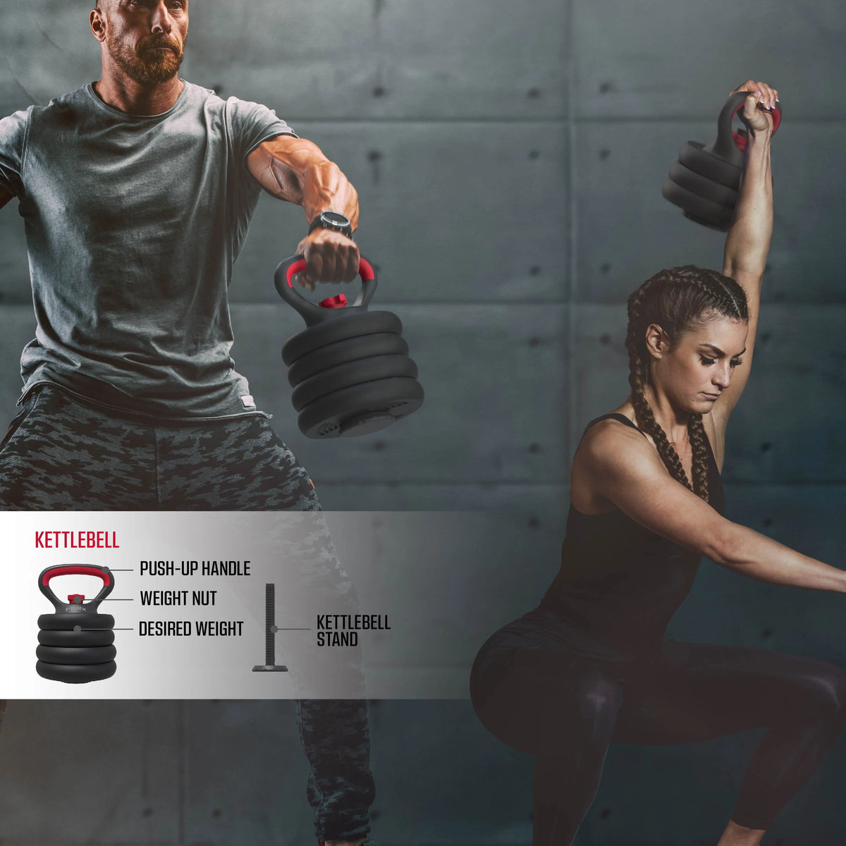 60 lbs Adjustable Dumbbell Barbell and Kettlebell Weight Set R4791