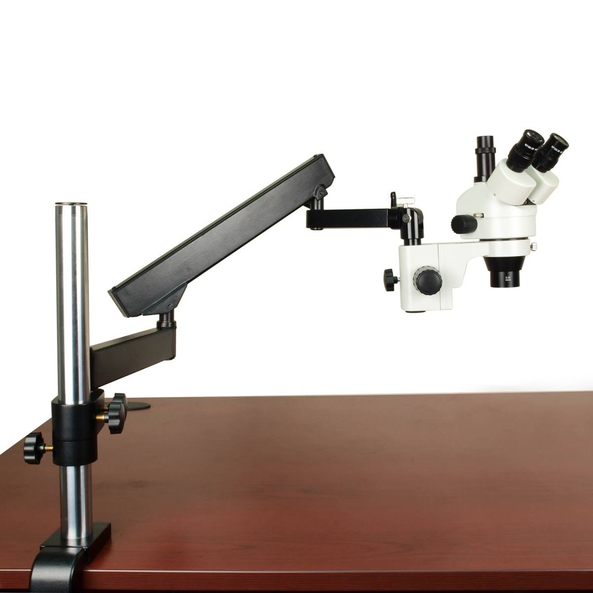 3.5X-90X Trinocular Zoom Stereo Microscope on Articulating Arm Stand W668