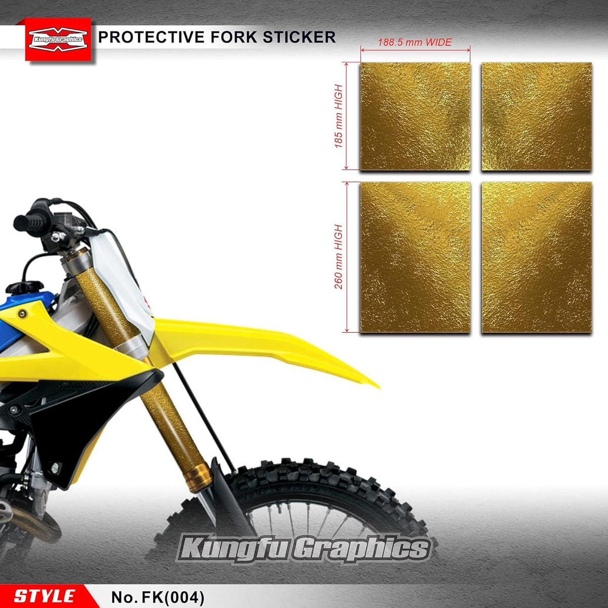 Black Upper Mid Fork Tube Decal Kit (Pack of 4) D38695