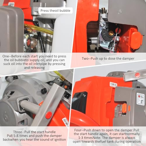85cc 4HP Gas Powered Post Hole Digger with 3 Drill Bits N507637