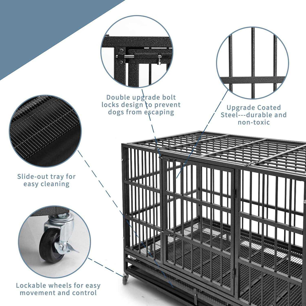 48 inch Heavy Duty Steel Dog Crate V329923