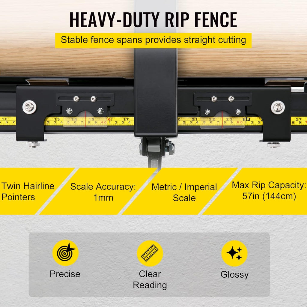 57×57 Table Saw Fence System with Front Guide Bar Z763995