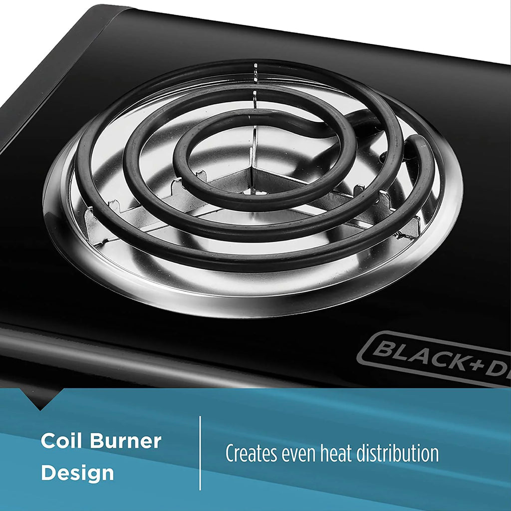 Black Double Burner Portable Buffet Range Z5428