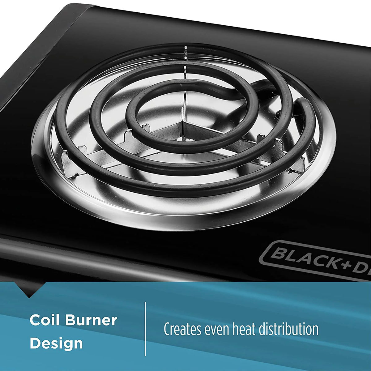 Black Double Burner Portable Buffet Range Z5428