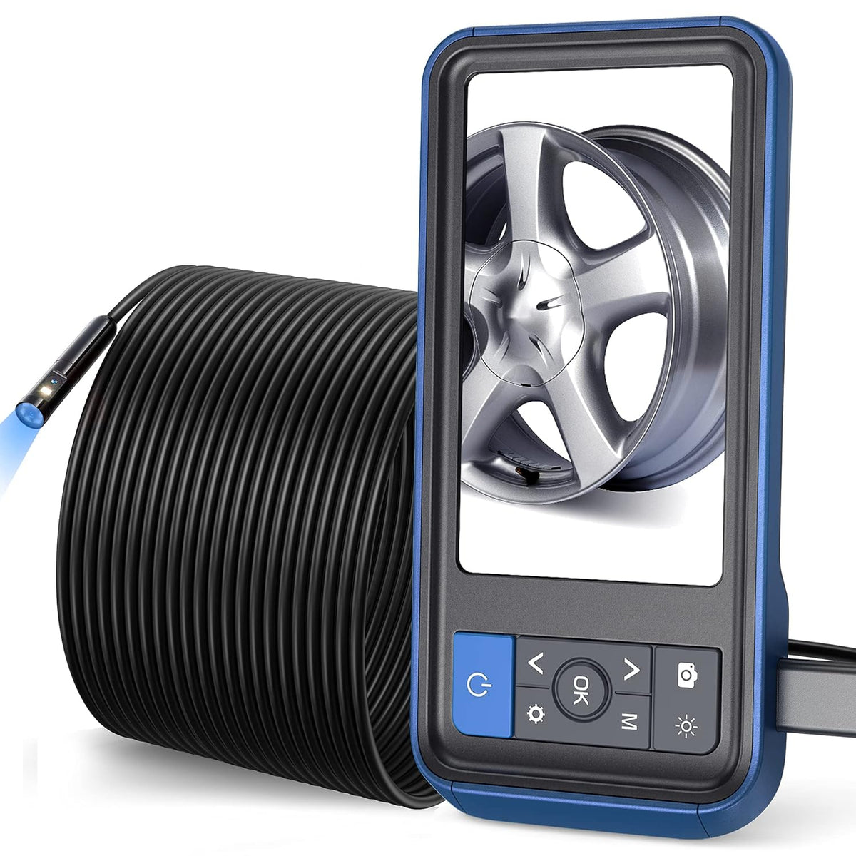 Dual Lens Borescope Inspection Camera with Light, HD 1080p Waterproof Endoscope, 16.4ft Flexible Cable B1346