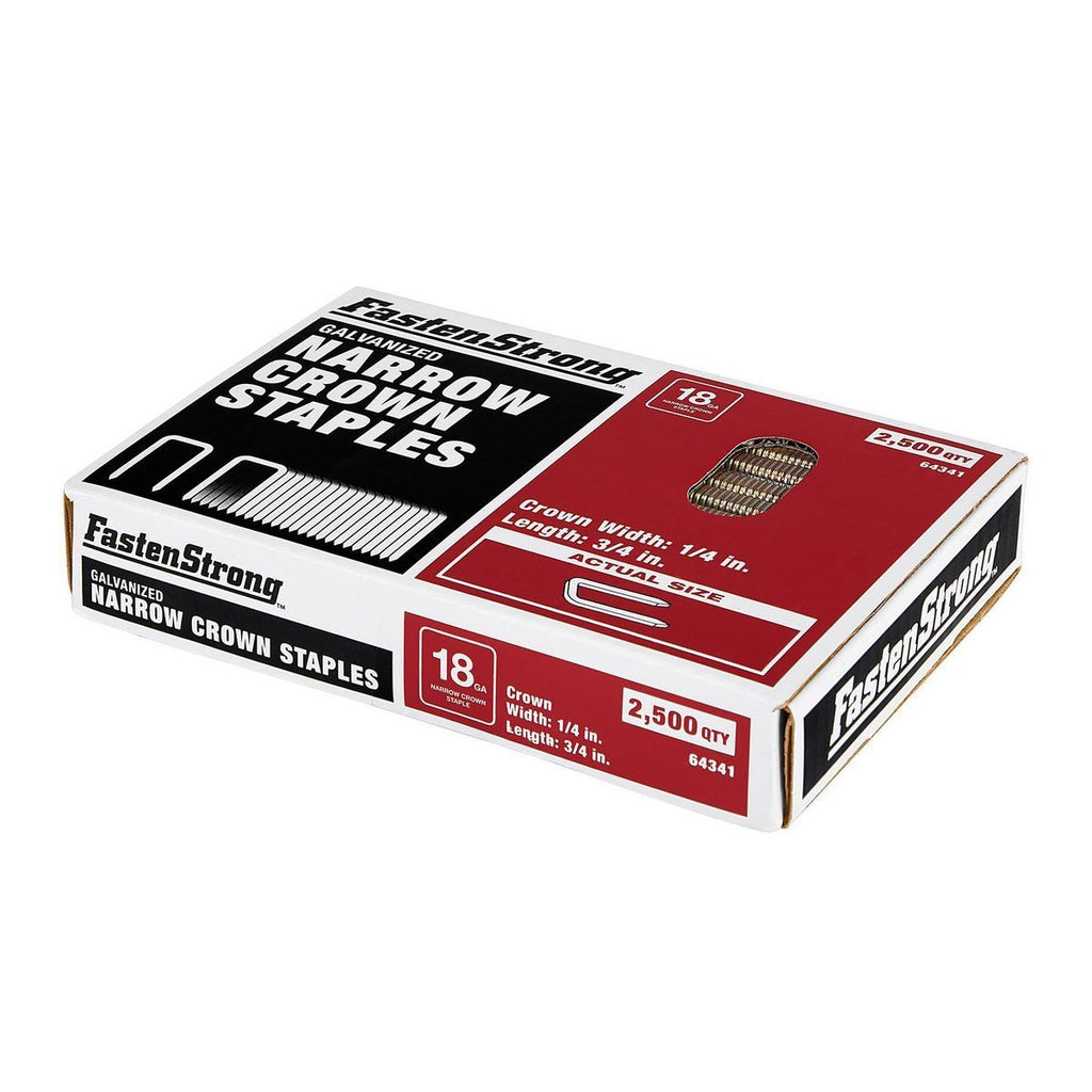 18 GA 1/4 in. Crown 3/4 in. Galvanized Staples, 2500 Piece T622691