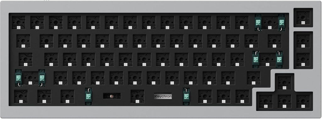 Grey Full Aluminum 65% Hot-Swappable Mechanical Keyboard V75671