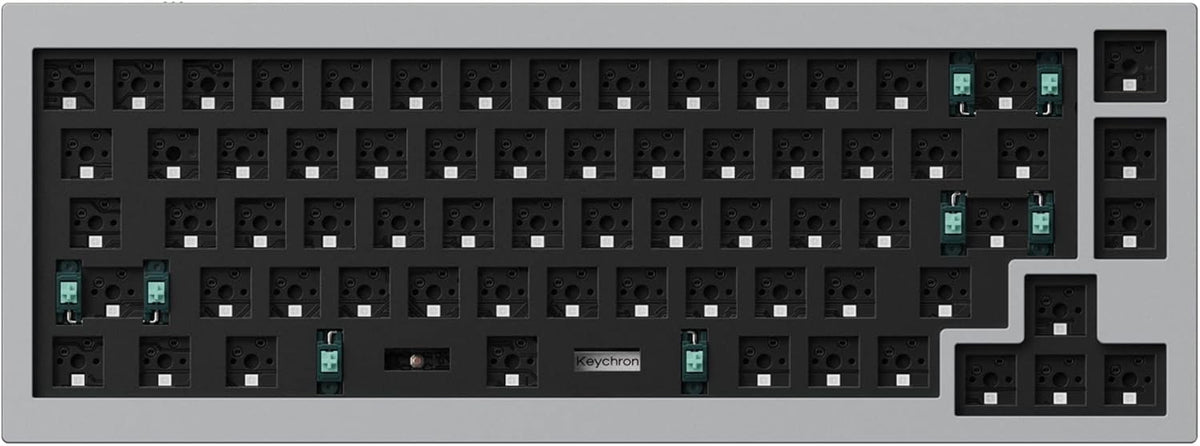 Grey Full Aluminum 65% Hot-Swappable Mechanical Keyboard V75671