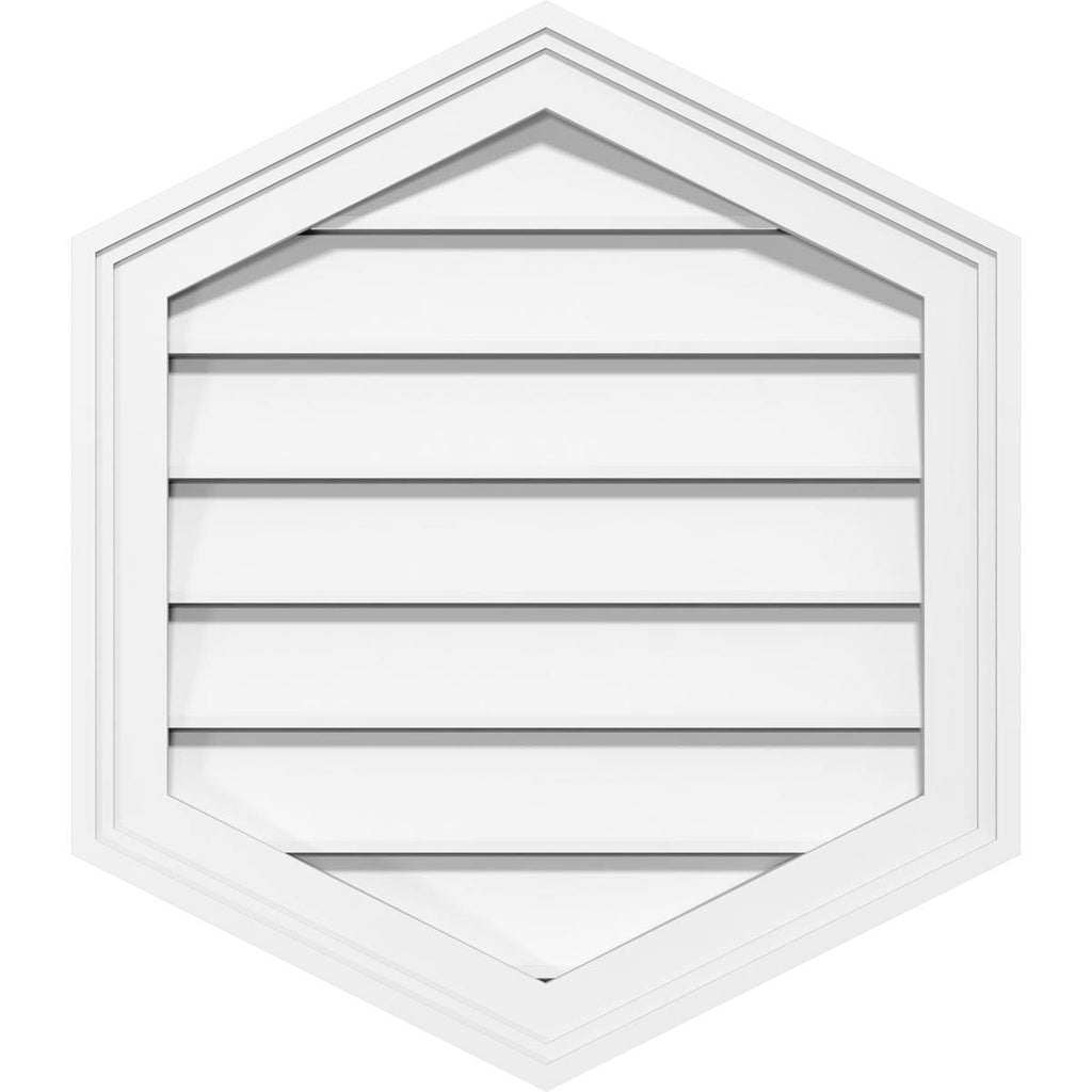 38x22W x 38x22H Vertical Peaked Surface Mount PVC Gable Vent W388