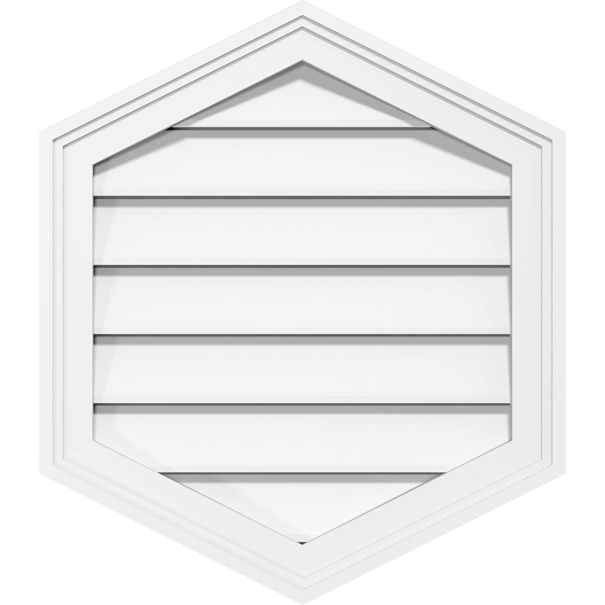 38x22W x 38x22H Vertical Peaked Surface Mount PVC Gable Vent W388