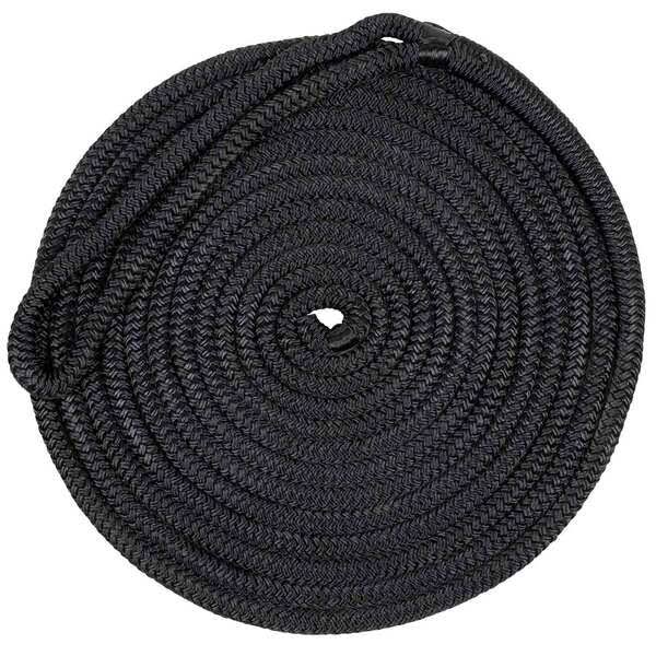Black Double Braided Nylon Dock Line B418