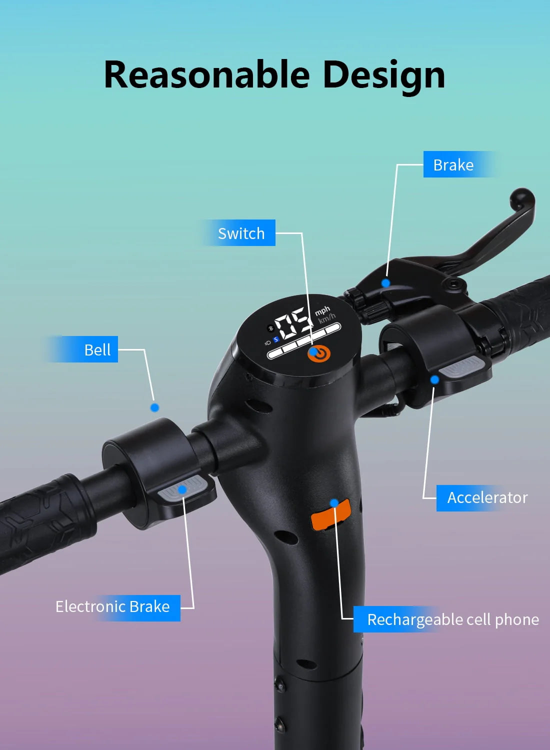 500W Motor 10 Honeycomb Tires Foldable Electric Scooter P891