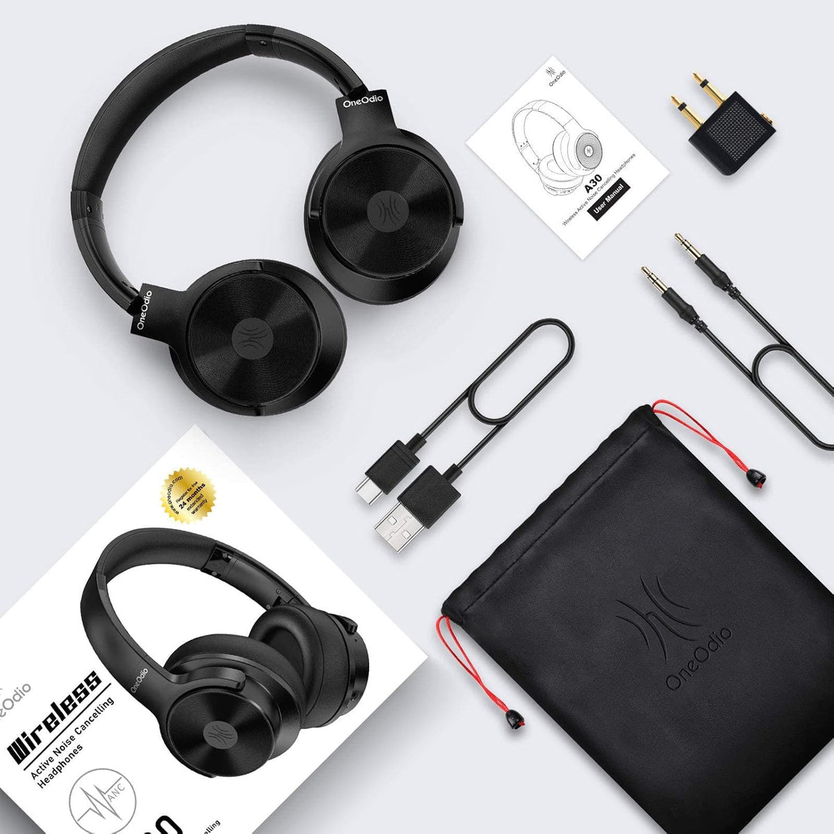 Hybrid Noise Cancelling Bluetooth Over Ear Headphones, Pack of 2 W2483