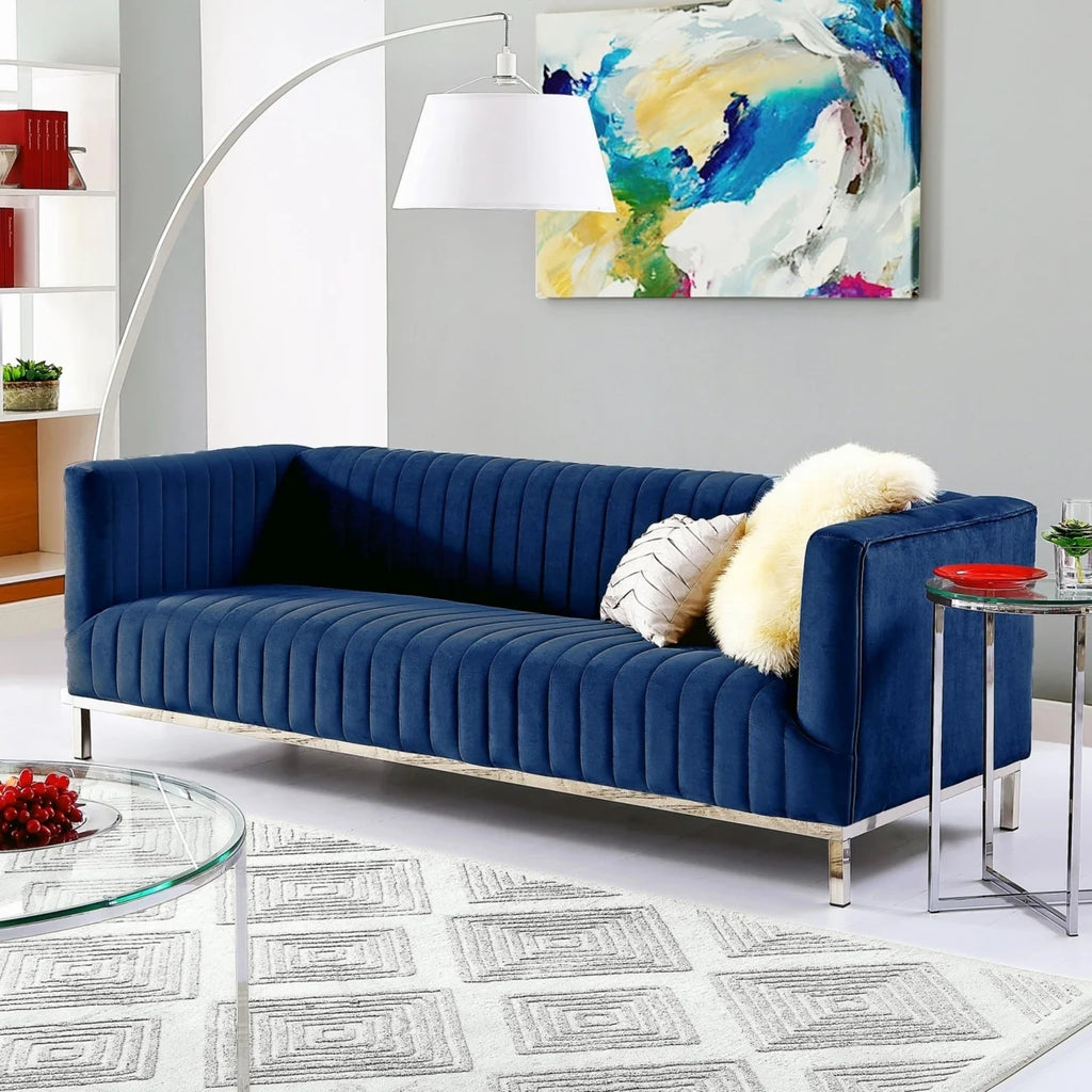 Velvet Tuxedo Sofa Y65912