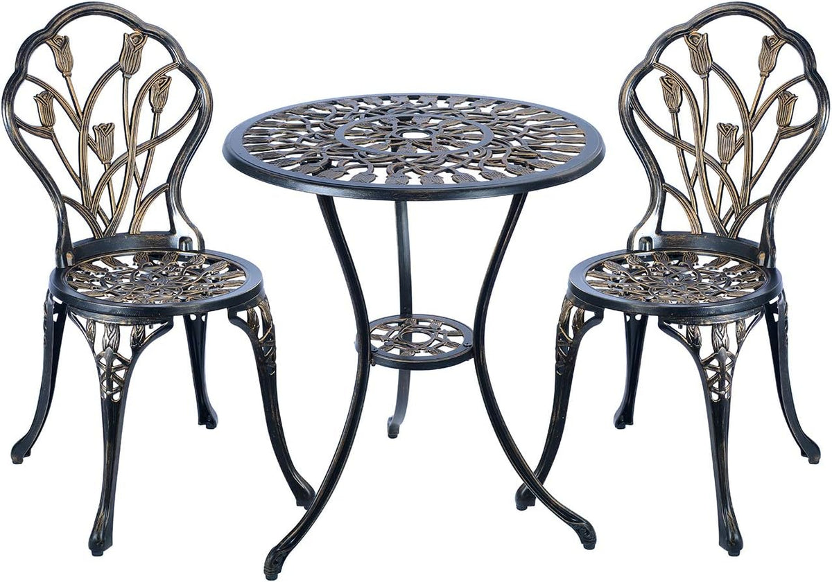 3 Piece Anti-Rust Cast Aluminum Bistro Set R4719
