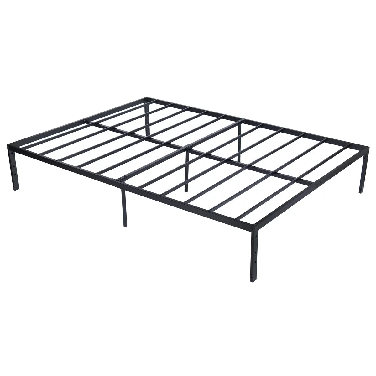 Queen Size Black Metal Slat Bed Frame Y81659