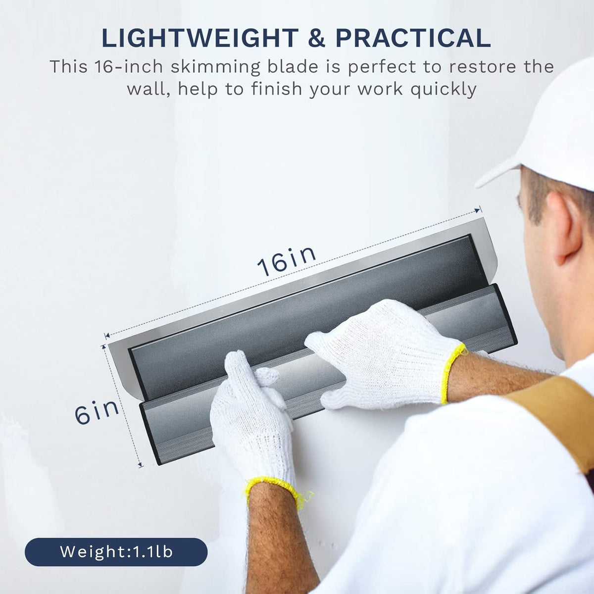 16 inch Extruded Aluminum Stainless Steel Drywall Skimming Blade D206