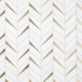 Polished Marble and Brass Wall Mosaic Tile T35784