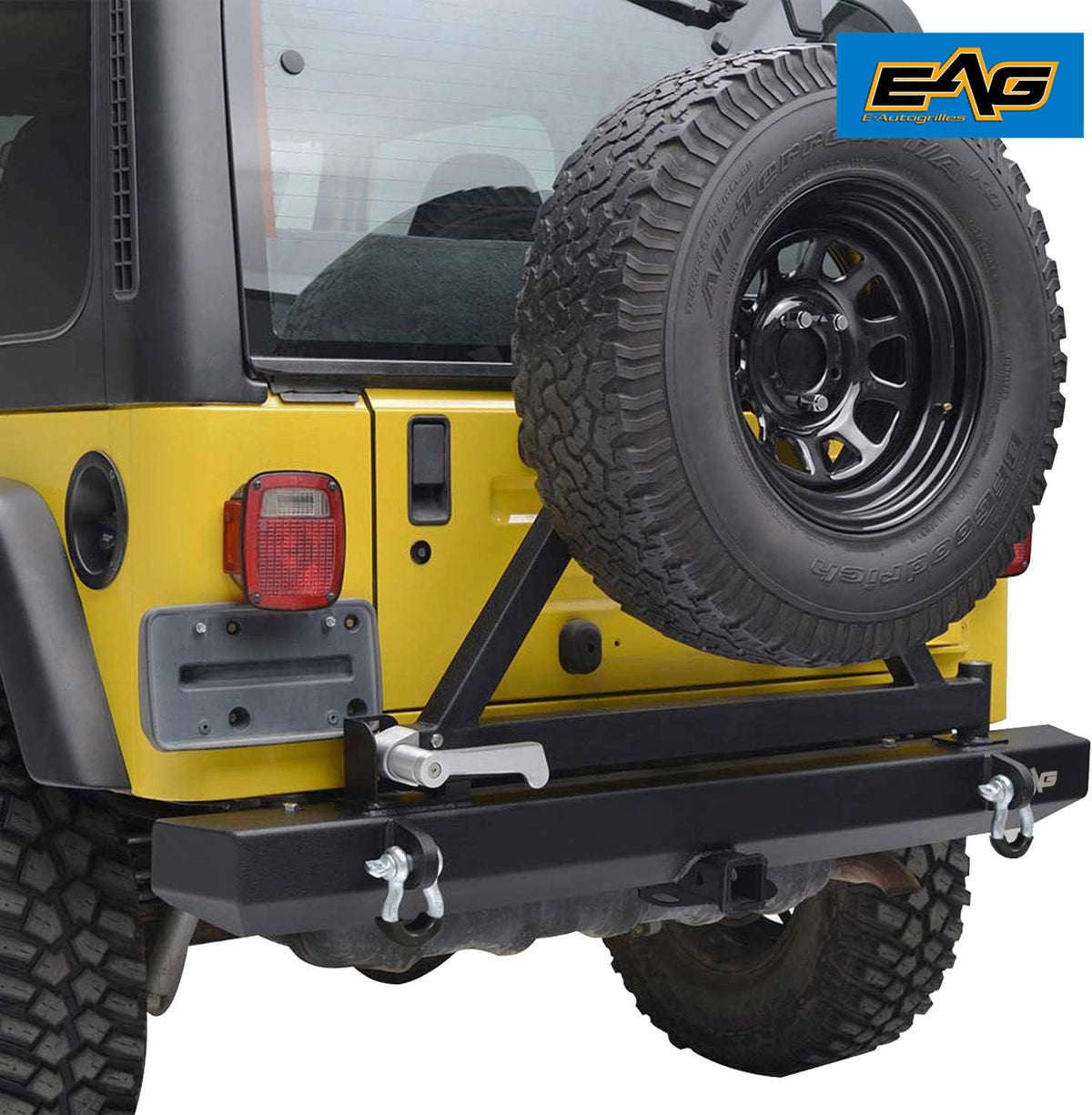 Rear Bumper with Tire Carrier and Hitch Receiver for Wrangler H5298