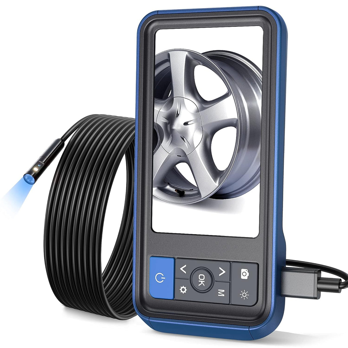 Dual Lens Borescope Inspection Camera with Light, HD 1080p Waterproof Endoscope, 16.4ft Flexible Cable B1346