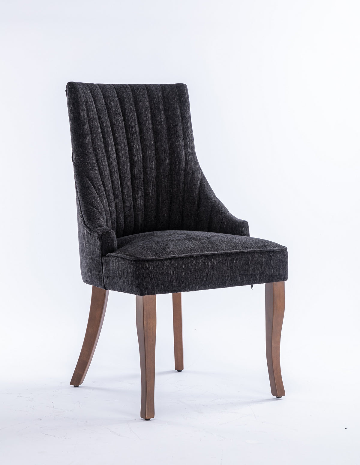 Set of 2 Tufted Linen Fabric Upholstered Dining Chairs T587