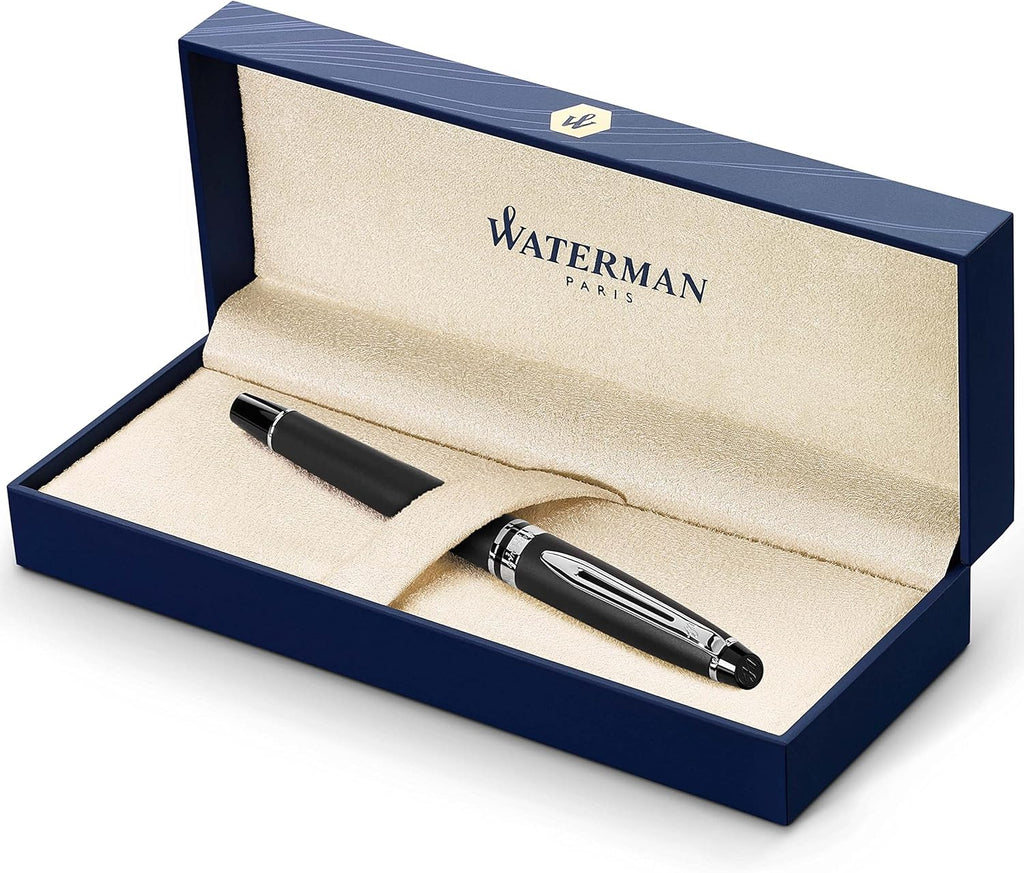 Rollerball Pen, Gloss Black with 23k Gold Trim, Fine Point, Pack of 2 I807604