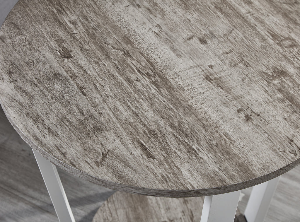 Gray Round End Table with Shelf G6518
