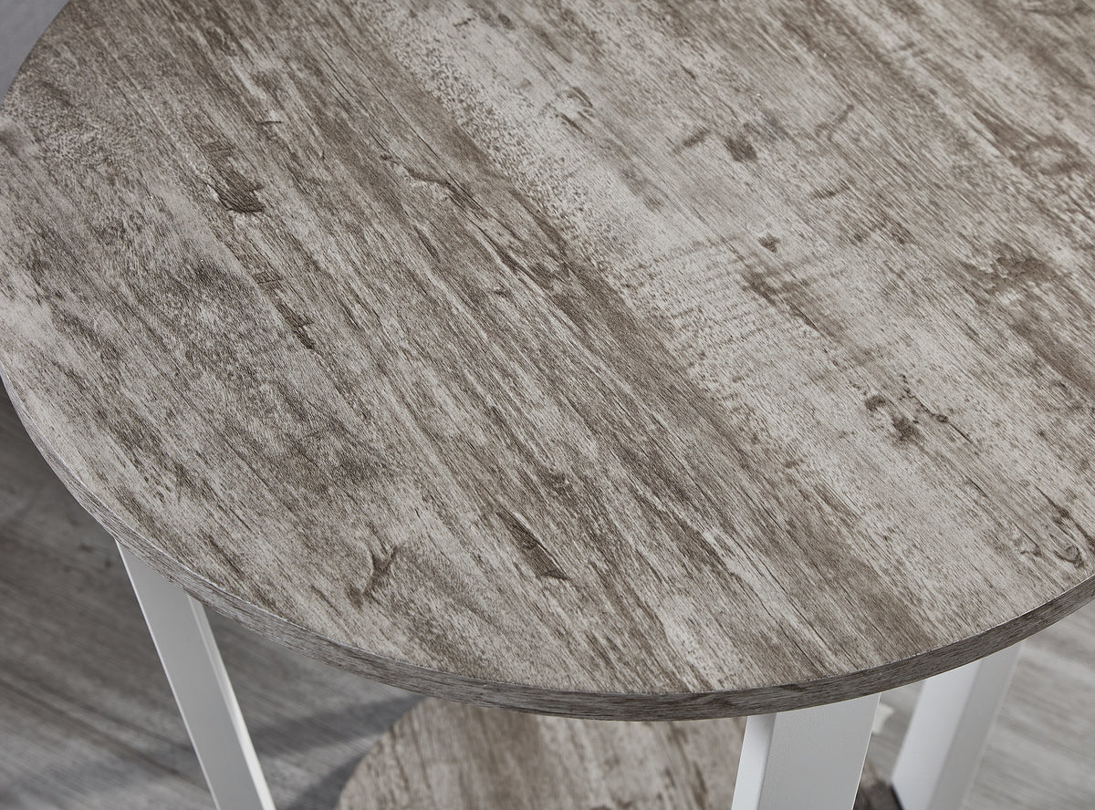 Gray Round End Table with Shelf G6518